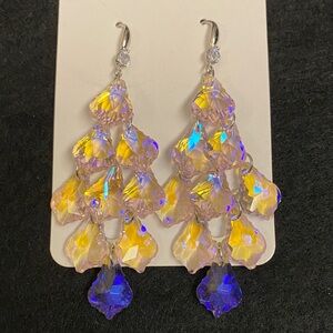 Crystal Pink Chandelier Earrings